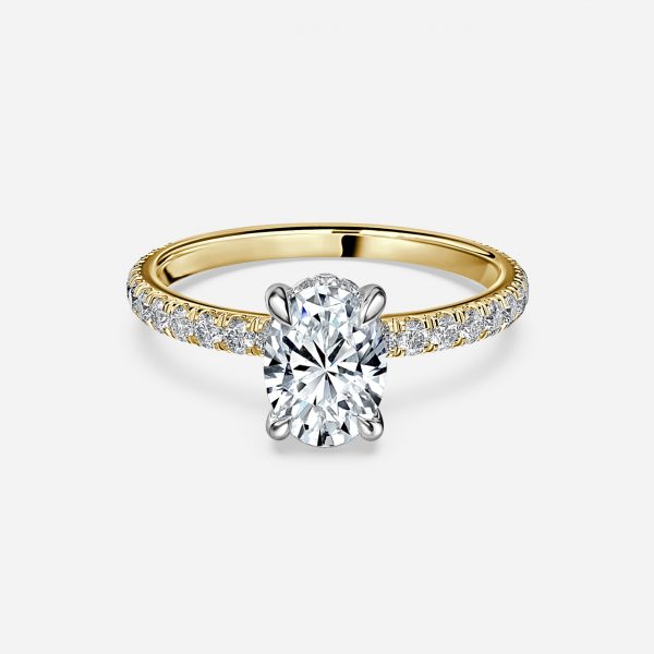 yellow gold oval engagement ring hidden halo