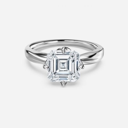 Rose Asscher Solitaire Engagement Ring