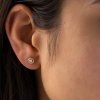 round-diamond-bezel-stud small earrings yellow gold