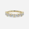 marquise and round diamond band yellow gold