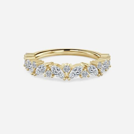 0.68ct Round and Marquise Diamond Stackable Ring In 14K Yellow Gold (US Size: 7.5) 0.68ct Round and Marquise Diamond Stackable Ring In 14K Yellow Gold (US Size: 7.5)