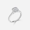 asscher diamond engagement white ring with wedding band