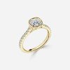 diamond cushion cut yellow gold engagement rings