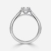 white gold bezel cut engagement ring