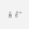 Emerald diamond white gold earring