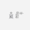Princess diamond white gold earring