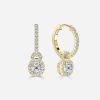 cushion cut yellow gold earring
