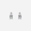 drop Emerald diamond white gold earrings