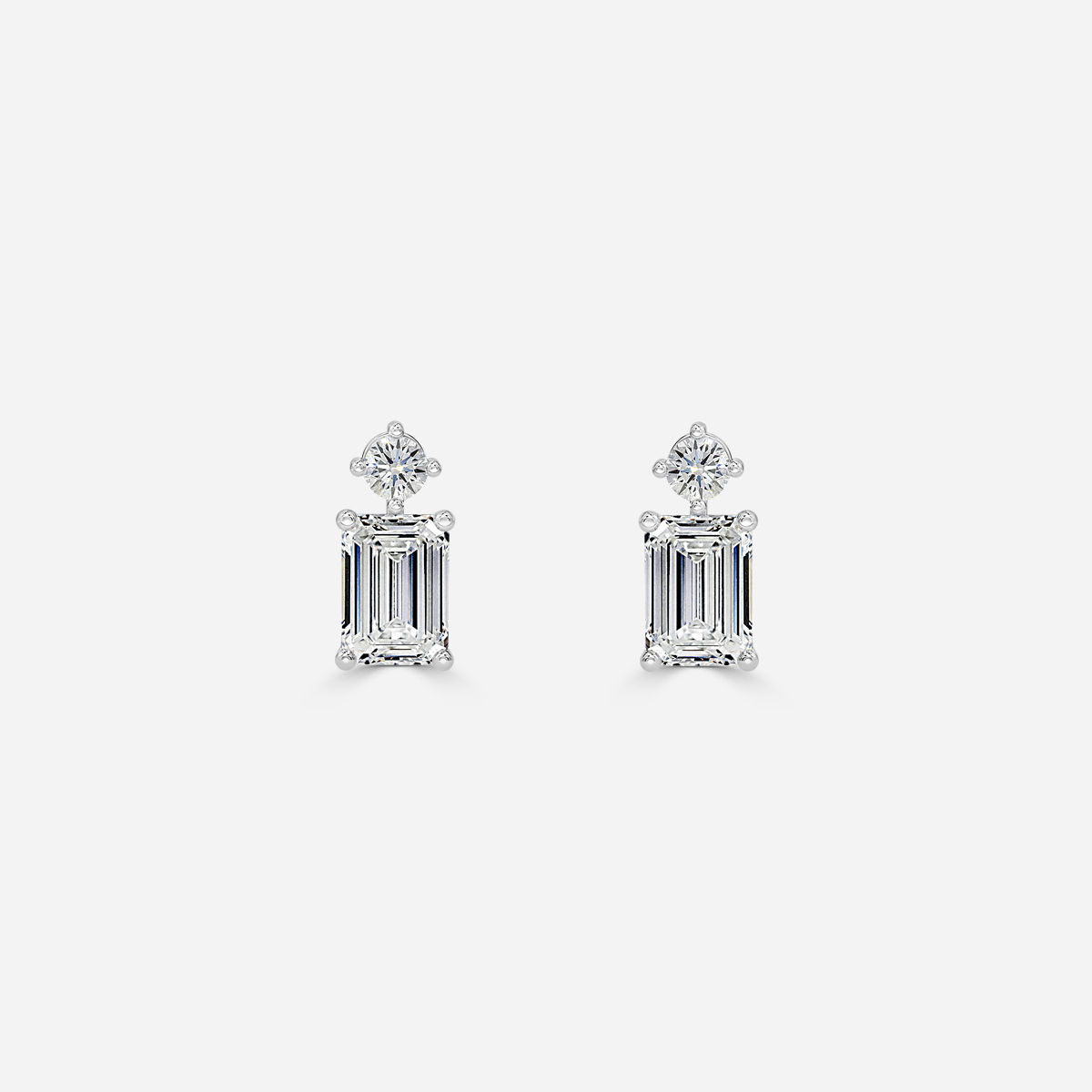 drop Emerald diamond white gold earrings
