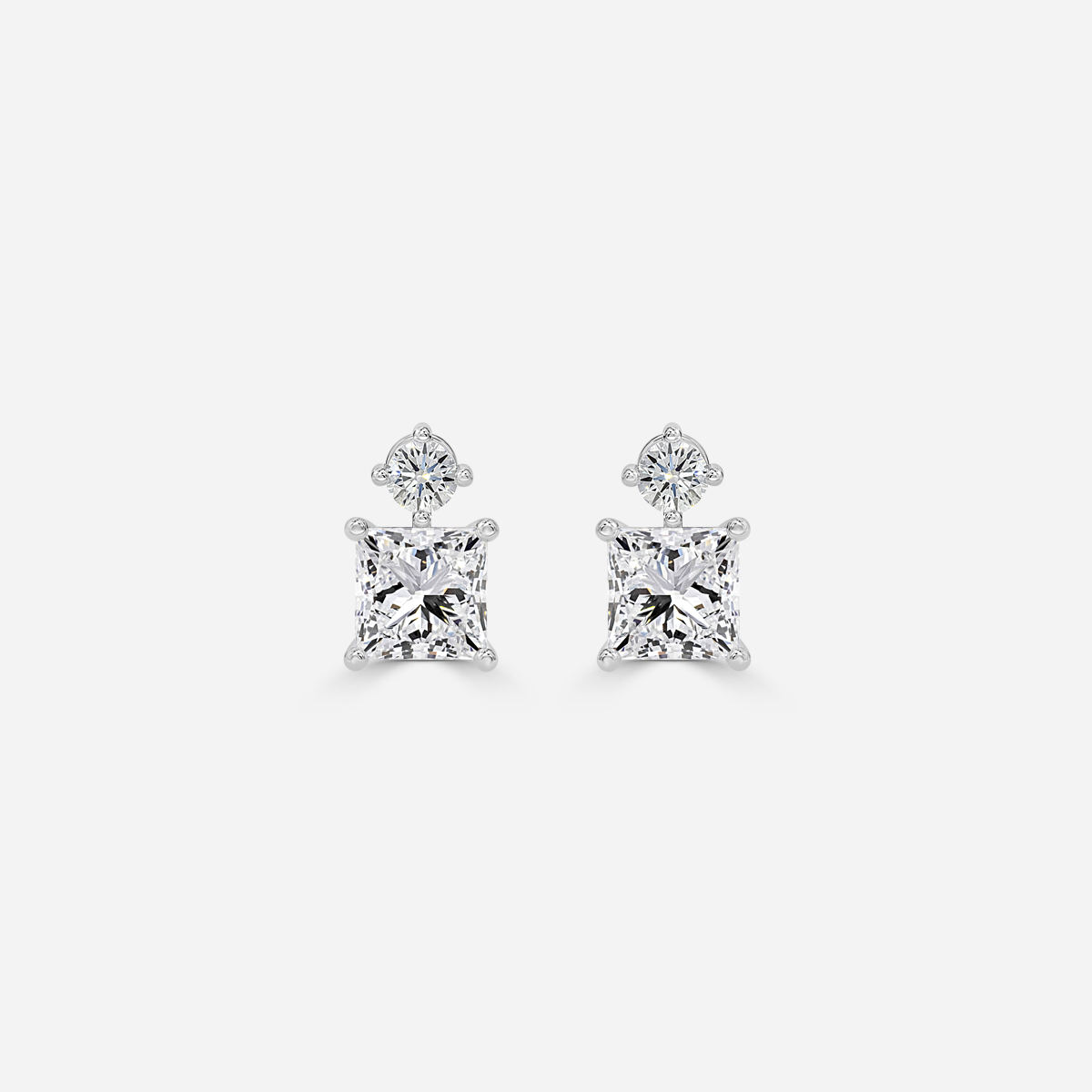 drop Princess diamond white gold earrings