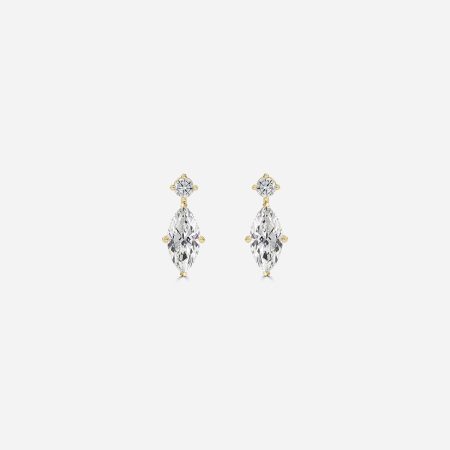 1.40ctw Drop Marquise Earrings In 14K Yellow Gold 1.40ctw Drop Marquise Earrings In 14K Yellow Gold