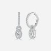halo set Oval diamond white gold