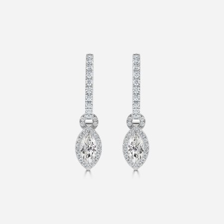 Halo Drop Marquise Earrings