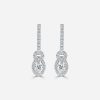 hoop and drop Oval diamond earrings white gold