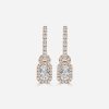 hoop and drop Radiant diamond earrings rose gold