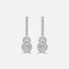 hoop and drop Round diamond earrings white gold