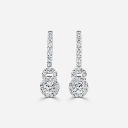 Halo Drop Round Earrings