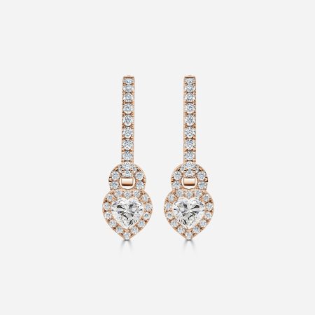 Halo Drop Heart Earrings