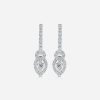hoop and drop pear diamond earrings white gold