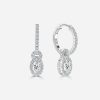 oval diamond earrings white gold