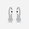 white gold halo Round diamond earring