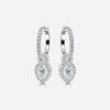 white gold halo pear diamond earring
