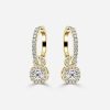 yellow gold halo cushion diamond earring