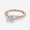 14k rose gold solitaire round diamond ring