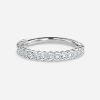 14k round cut bezel white gold wedding ring