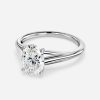 14k white gold solitaire oval diamond ring