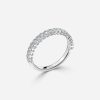 18k white cut bezel set wedding ring