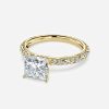 2 carat princess cut diamond twisted yellow gold ring
