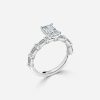 2 carat radiant cut baggute diamond ring