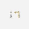 3Pear cut diamond earring yellow gold