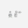 Asscher diamond earring white gold