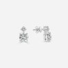 Asscher diamond white gold earring