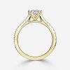 Cushion diamond yellow gold anniversary ring