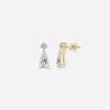 Pear diamond yellow gold earring