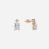 Radiant cut diamond earring rose gold