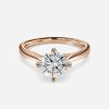 Solitaire round cut diamond ring