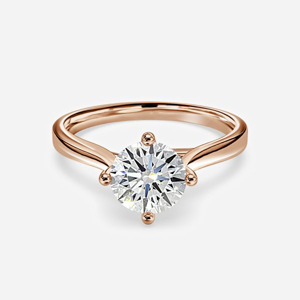 Solitaire round cut diamond ring