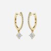 asscher cut yellow gold earring