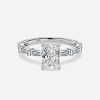 baggute radiant cut diamond ring