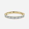 baguette cut diamond wedding ring in yellow gold