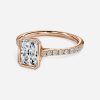 bezel radiant diamond engagement ring