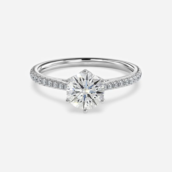 cathedral ronud cut engagement rings