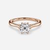 cathedral set rose gold diamond ring
