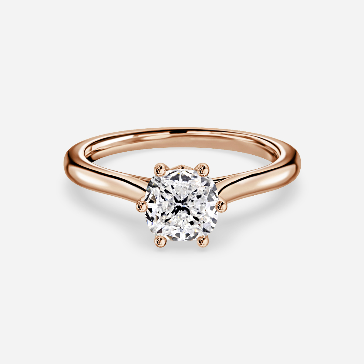 cathedral set rose gold diamond ring