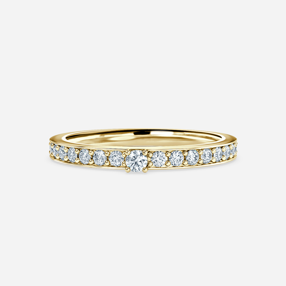 channel setting yellow gold wedding ring