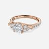 cushion cut solitaire diamond rose gold ring